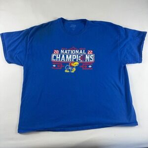 Kansas Jayhawks Mens XXXL Blue 2022 NCAA National Champions T Shirt